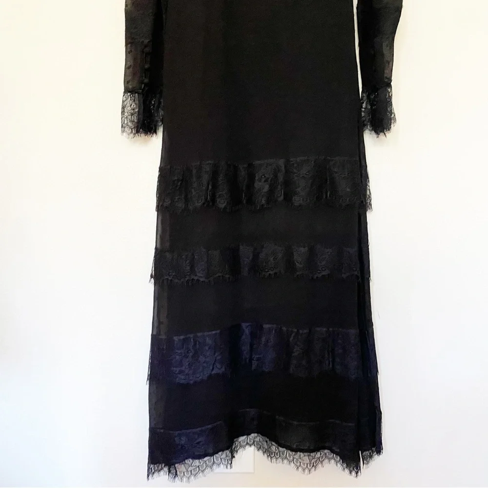 Lace Maxi Dress Black Size Small - Picture 3 of 12